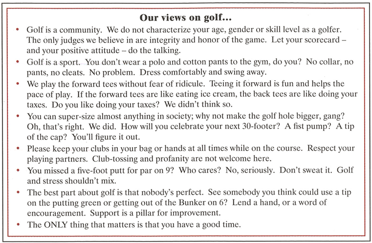 Our views of golf flyer 